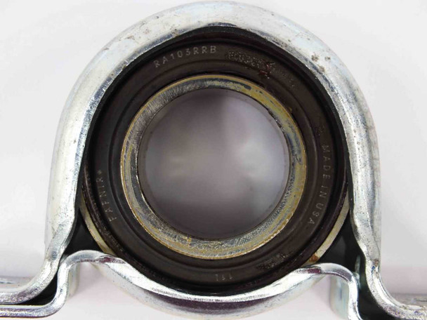 Fafnir PB 1 3/16 bearing insert close-up – RA103RRB marking visible on rubber-sealed ball bearing race, Made in USA stamp readable
