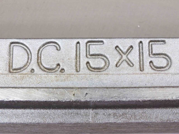 MicroScreen DC15X15 – embossed model number D.C. 15x15 on aluminum frame edge
