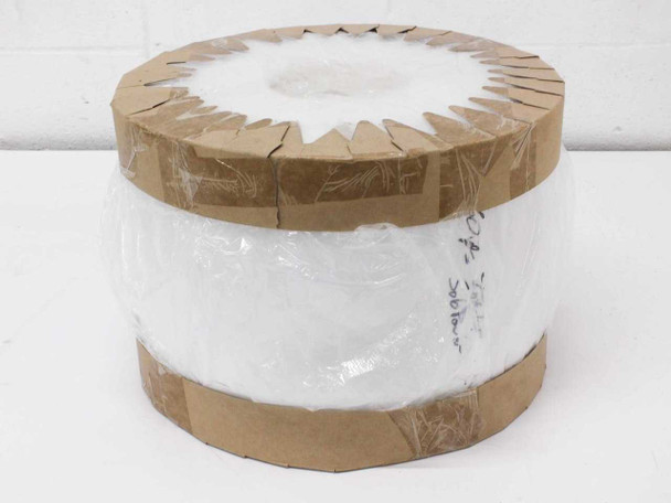 Solopower 6546-Q0N Interleaf Paper Roll — side view showing full roll wrapped in plastic with cardboard end supports