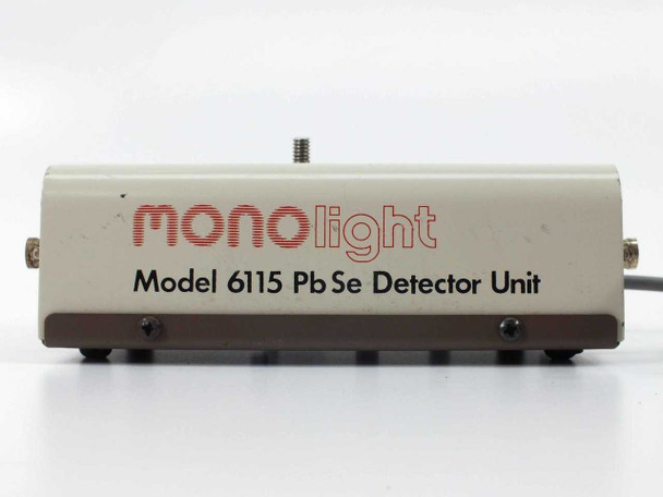 Monolight Instruments 6115 PbSe Lead Selenide Detector Unit — front face showing full Model 6115 Pb Se Detector Unit nameplate and Monolight logo in red and black