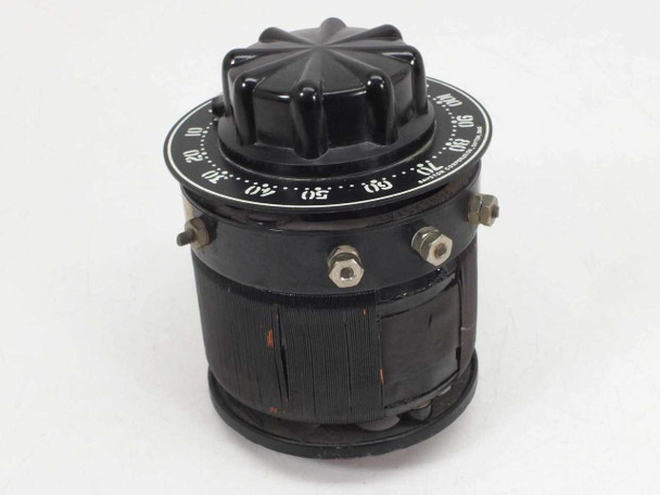 Superior Electric Powerstat Type 20 variac – front view showing rotary dial and black cylindrical body