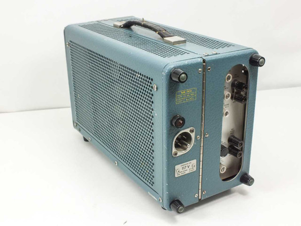 Tektronix Type 310A Oscilloscope – rear and left-side view showing perforated ventilation panel, rear access panel, and carry handle