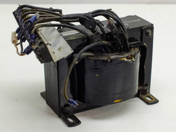 Unbranded 11064 Toroidal Transformer 345VA – rear-right view showing insulation wrap condition and wire harness routing