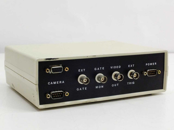 Electro-Optical Services 9337 rear panel showing DB-15 Camera connector, DB-9 Power connector, and four BNC connectors labeled Ext Gate, Gate Mon, Video Out, and Ext Trig
