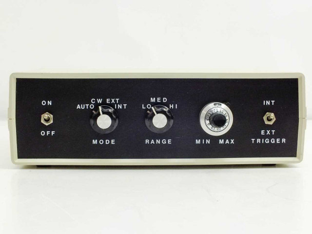 Electro-Optical Services 9337 front panel close-up — MODE, RANGE, and gain controls clearly visible on dark faceplate