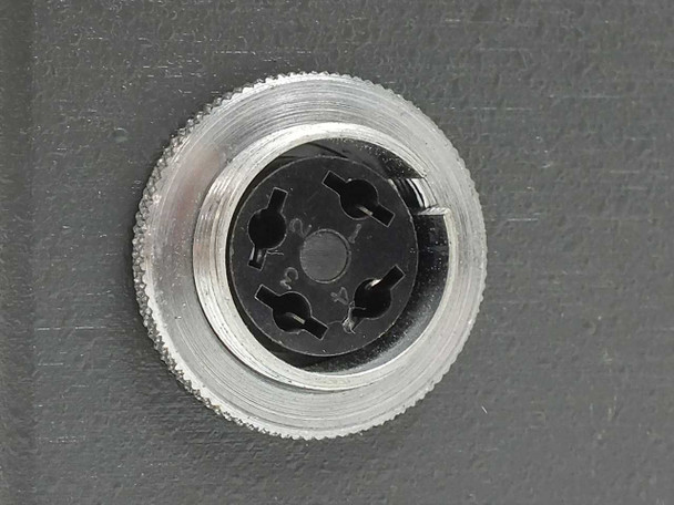 Close-up of Balsbaugh 900-18M rear-panel circular multi-pin probe connector