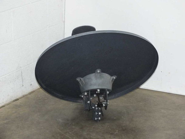 Wildblue USM-TXR-KA01-F-01-110 satellite dish – rear view showing dish back and full mounting bracket/arm assembly