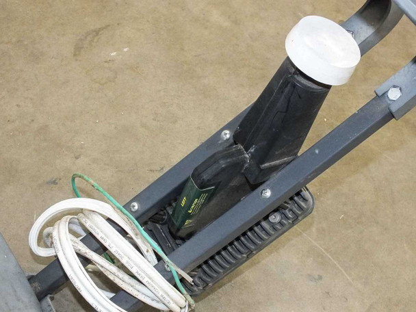 Wildblue USM-TXR-KA01-F-01-110 – close-up of transceiver feed assembly and mounting hardware with coax cables