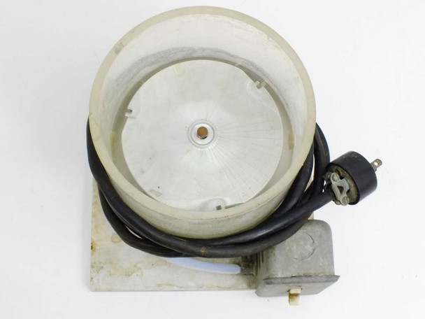 Unbranded spin coater top-down view showing 4.75-inch spinning plate with center spindle hub and clear bowl interior