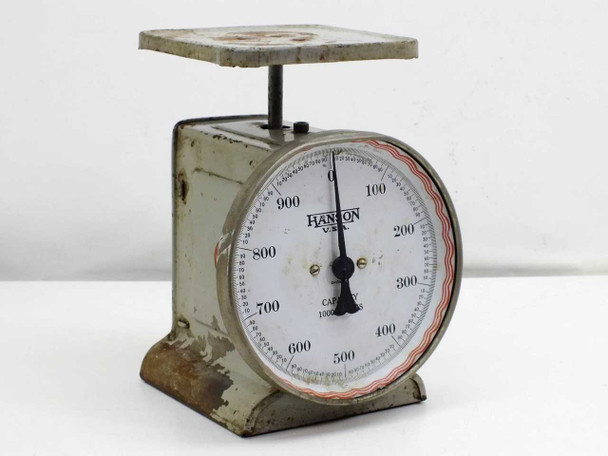 Hanson Brothers 1000g mechanical spring scale – front three-quarter view showing dial face with 0–1000g range