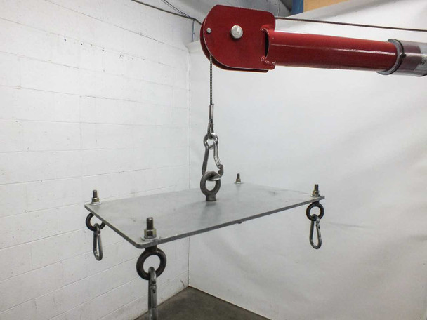 Thern 5122 crane hook and lifting spreader bar – hook, swivel, and rectangular spreader plate with corner rings