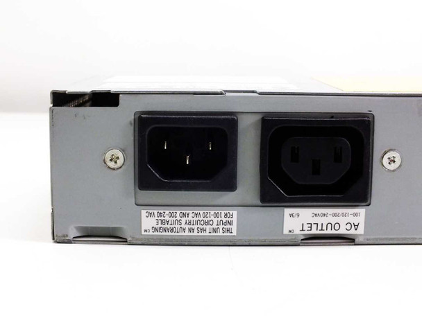 Delta SMP-63AB rear panel – IEC C14 AC input inlet and IEC C13 AC outlet pass-through connectors