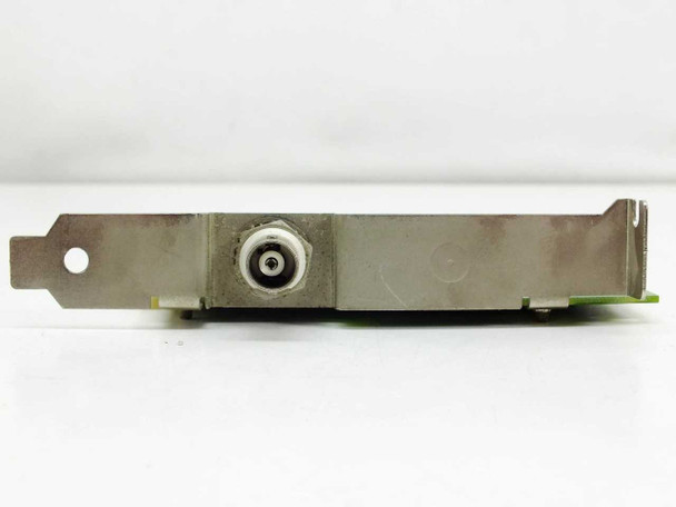 IBM 53F4634 card — bracket edge-on view showing single BNC coax connector centered on metal slot bracket