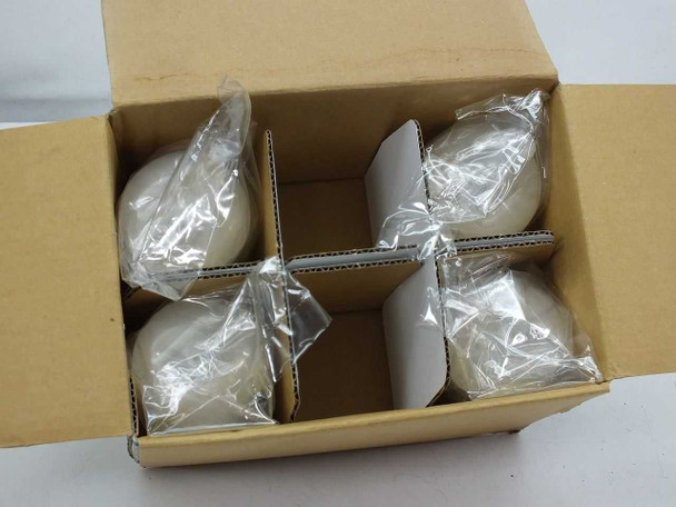 Pall DFA1V001EYSW44 Fluorodyne filters inside box – top-down view of four individually plastic-wrapped filter assemblies in divided cardboard box