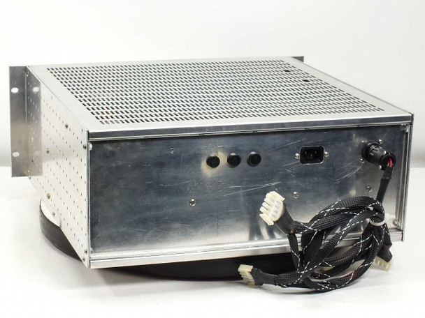 Power One 53514G power supply enclosure – rear panel view showing IEC AC inlet, three circular ports, and output cable harness