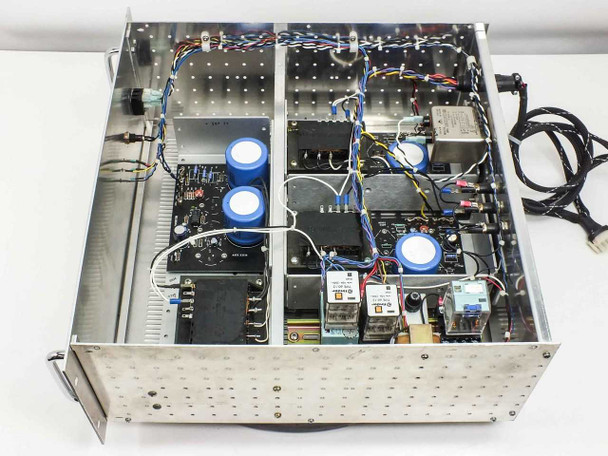 Power One 53514G power supply – interior top view showing BD.53514G board, BD.53624E boards, capacitors, relays, and wiring