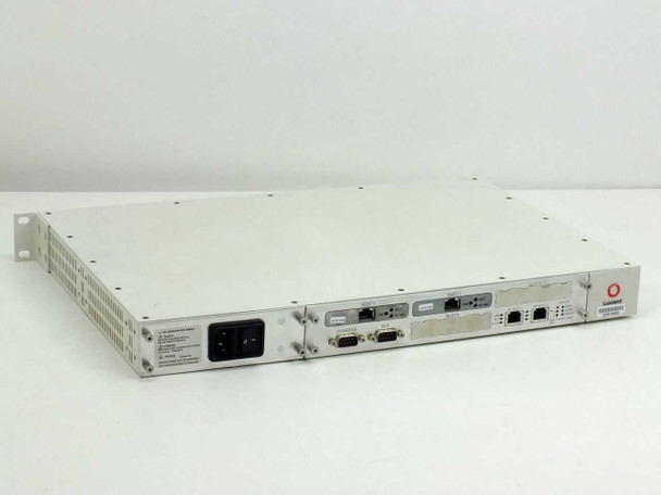 Lucent Access Point 1000 AP-1200-110000 – rear panel angled view showing IEC power inlet, DB-9 Console and AUX ports, Ethernet slots, and rack ear