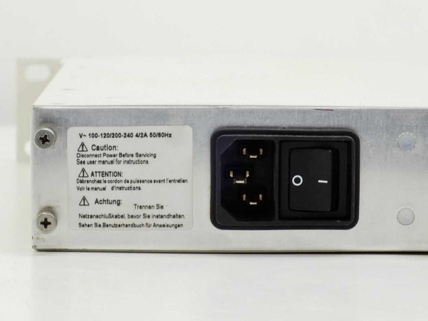 Lucent Access Point 1000 – rear panel closeup of IEC C14 AC power inlet and rocker power switch with voltage label