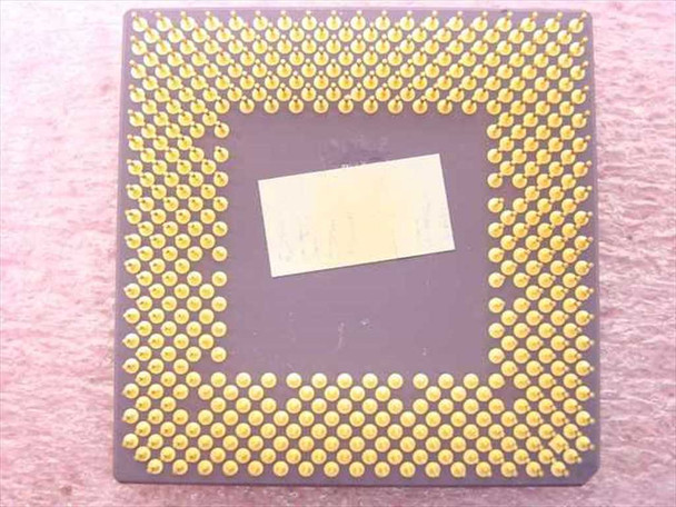 AMD Duron DHD1100AMT1B 453-pin ceramic PGA CPU — bottom view showing gold contact pins and Socket A footprint