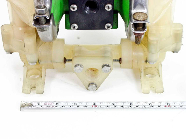 Marathon MP02P-73 bottom/underside view with tape measure showing approximate width across mounting feet