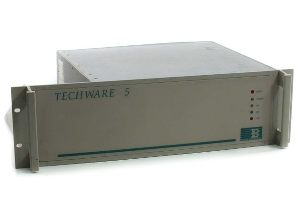 Brooks Automation Techware 5 controller chassis front panel view showing rackmount enclosure and status indicator LEDs