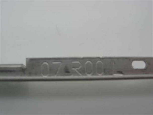Time PWA-8375 07 R00L LCD left hinge bracket – close-up of stamped part number 07 R00L on metal rail