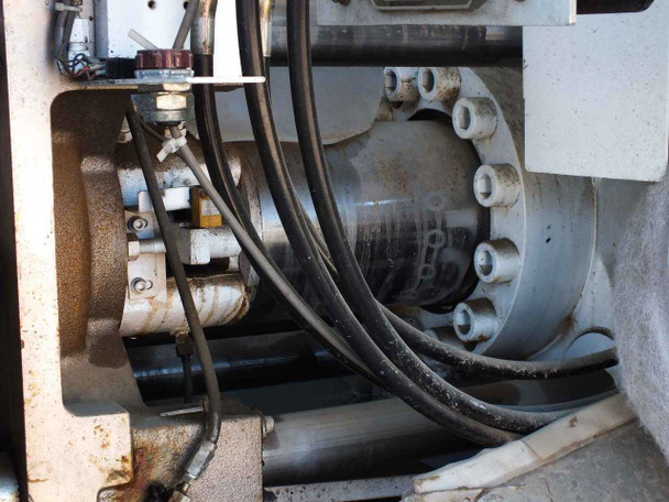 Sumitomo SD30 – drive belt and pulley mechanism on rear/side of machine