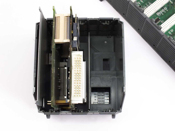 ICP DAS XP-8741 CPU module removed from chassis — internal board showing expansion connector and CompactFlash slot