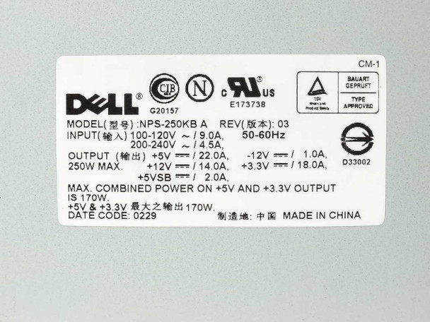 DELL NPS-250KB A 170W Power Supply