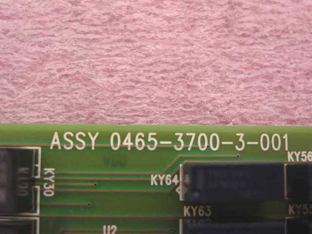 Close-up of Maxsys 0465-3700-3-001 board label reading ASSY 0465-3700-3-001 with component reference designators visible
