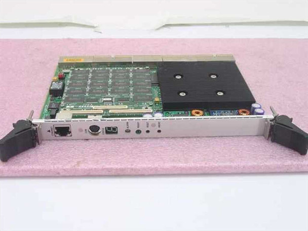 Sun SPARCengine CEL-CORE16857 6U cPCI CPU processor board – front panel and top view showing memory modules and large heatsink