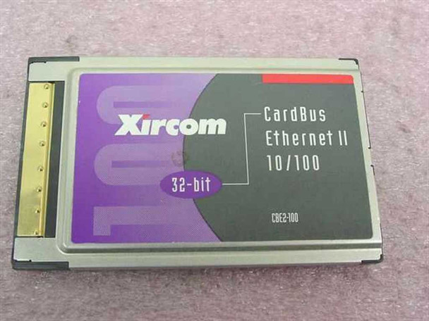 Xircom CBE2-100 CardBus Ethernet II 10/100 32-bit PC Card — top face showing label and model number