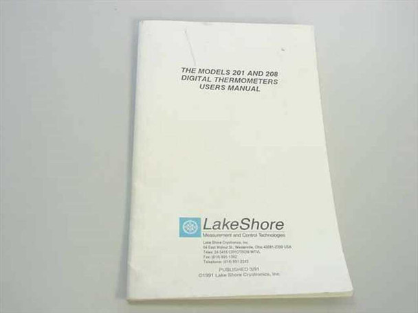 Lake Shore Cryotronics Models 201 and 208 Digital Thermometers Users Manual front cover, published 1991