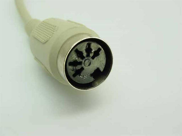 Close-up of AT 5-pin DIN female connector end of keyboard adapter cable
