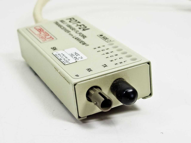Cabletron FOT-F24 transceiver – fiber port end showing dual ST-type TX and RX fiber optic connectors