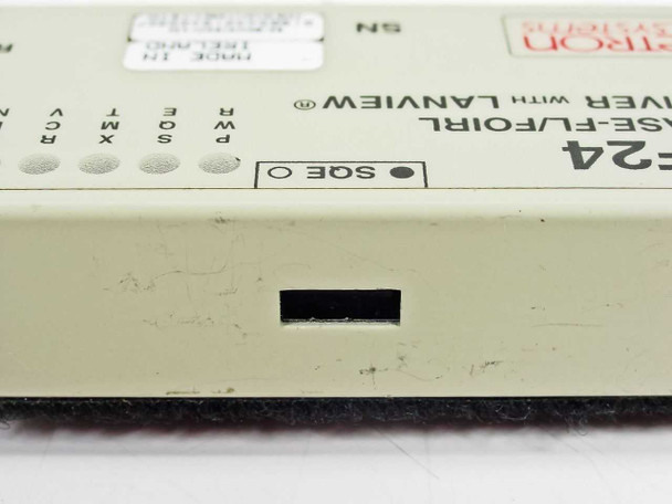 Cabletron FOT-F24 side edge view – small rectangular slot visible on bottom edge of housing