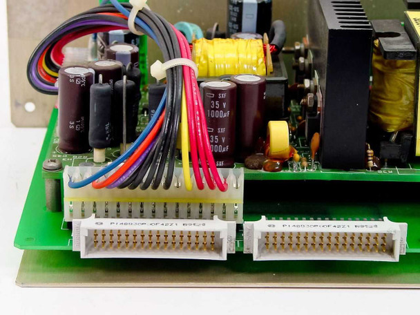 Cabletron MMAC PSM-R dual multi-pin edge connector detail showing board interconnect connectors