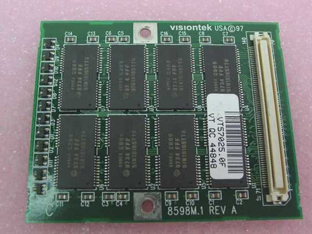 VisionTek VT57025.0F 8MB laptop memory module front side showing 8 FPM DRAM chips and VisionTek USA 97 label