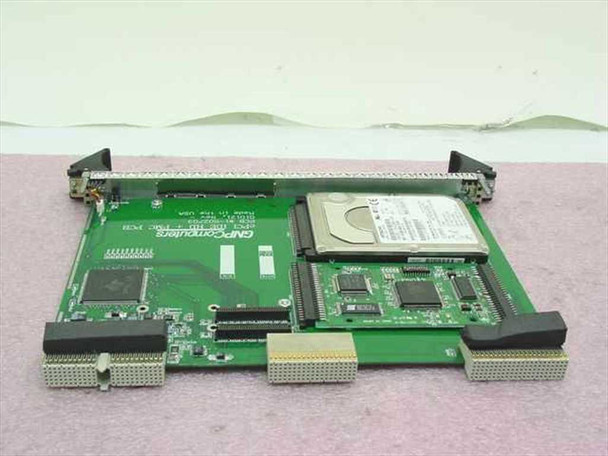 GNP Computers cPCI IDE HD PMC PCB Card 1-502703 – bottom side view showing rear connector edge, ICs, and board layout with front panel brackets