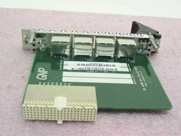 GNP PDSi 3U cPSB Switch RTM rear/top view showing SFP-style connector rows, GNP logo, PCB label, and backplane edge connector