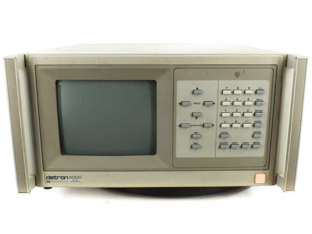 Datron 2000 Programmable Pulse Generator front panel alternate view showing full keypad and CRT screen
