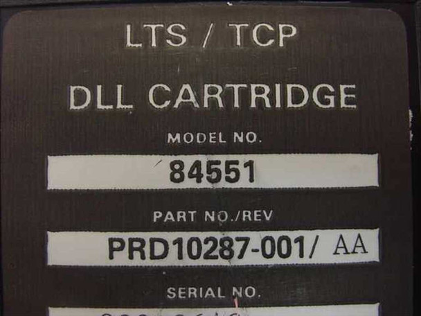 LTS/TCP DLL Cartridge 84551 label close-up showing Model No. 84551 and Part No. PRD10287-001 Rev AA