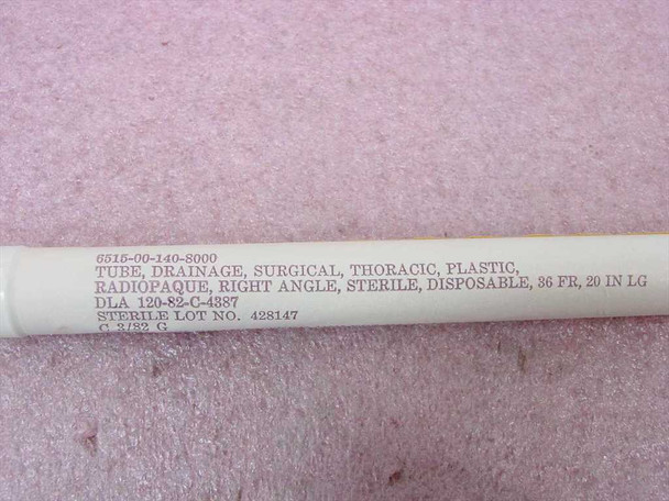 Argyle 6515-00-140-8000 tube label showing NSN, tube description, DLA contract number, sterile lot number, and date code