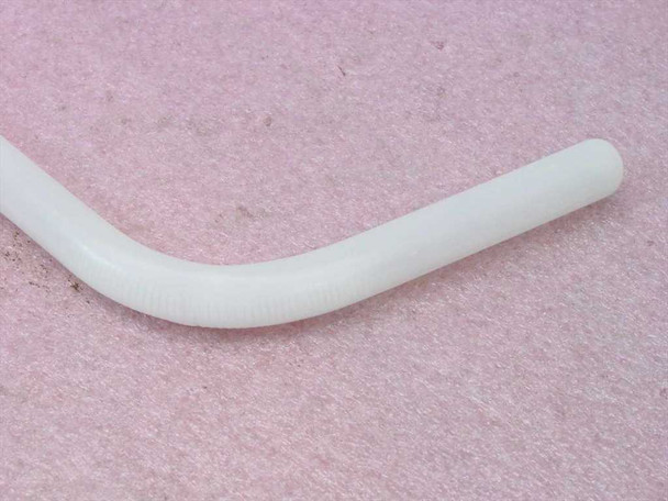 Close-up of the right-angle bend section of the Argyle thoracic drainage tube showing smooth plastic construction