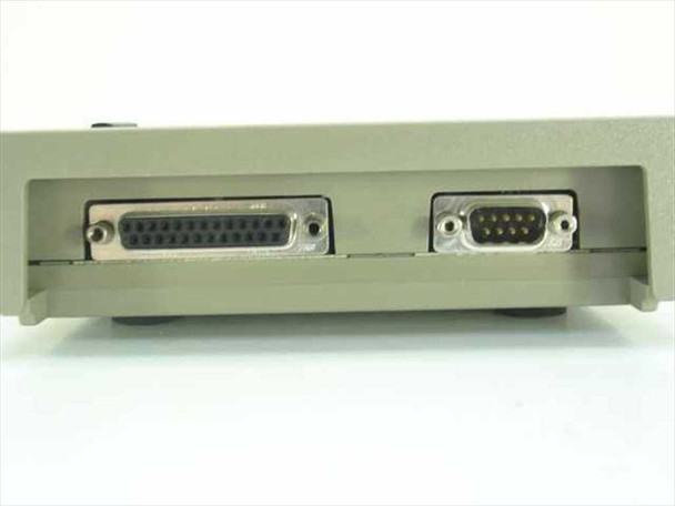 Lexmark 4033-001 Token Ring Print Server — rear panel closeup showing DB25 parallel port and DB9 serial port