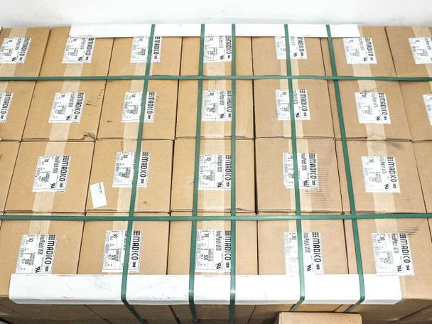 Top-down view of Madico InsulPatch W/W 4980440/30 pallet showing multiple boxed rolls strapped with green banding