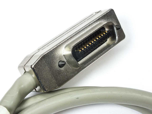 Close-up of second straight 24-pin Micro-Ribbon GPIB connector end showing gold pin contacts inside metal housing