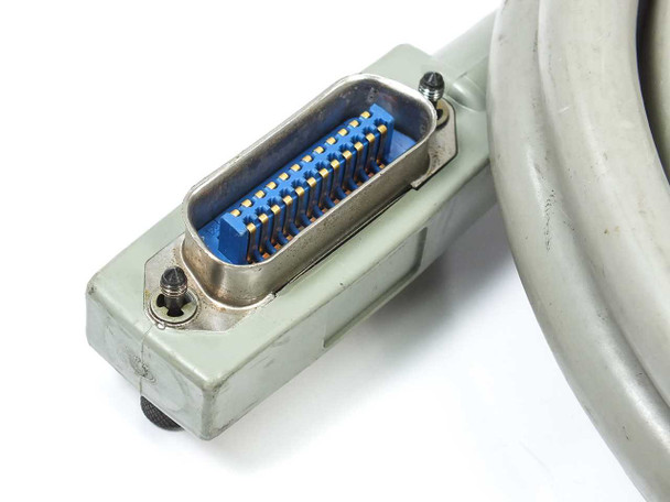 Amphenol AC30147102 GPIB cable male 24-pin Micro-D connector close-up showing blue and gold pin block