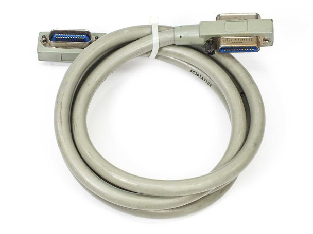 Amphenol AC30147102 GPIB HPIB cable full length coiled view showing both 24-pin Micro-D connectors
