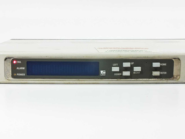 ARG 1900 Transmitter rear-panel identification label showing model ARG 1900 Transmitter with Web Option Fitted, factory code 1945-EQTW1-BOM, serial number 354, telecom port output dual 44.736 Mb/s T3/DS3 B3ZS framed/unframed, inputs 1–8 ASI copper, CE mark
